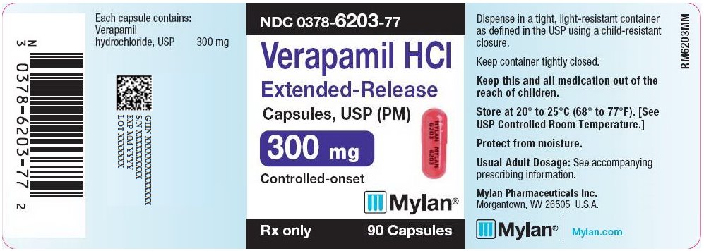 Verapamil HCl Extended-Release Capsules, USP (PM) 300 mg Bottle Label