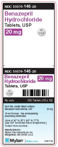 Benazepril Hydrochloride 20 mg Tablets Unit Carton Label