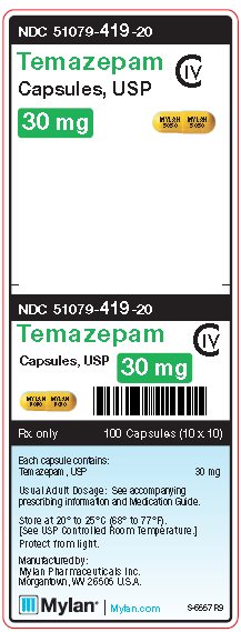 Temazepam 30 mg Capsules C-IV Unit Carton Label