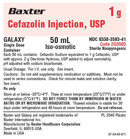 Representative Cefazolin Container Label 0338-3503-41  1 of 2