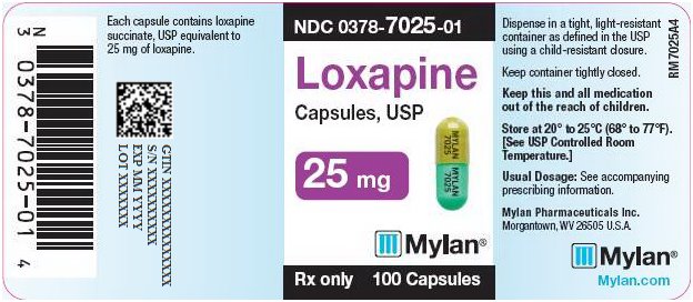 Loxapine Capsules, USP 25 mg Bottle Label