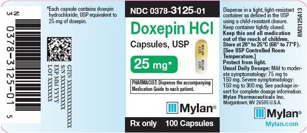 Doxepin Hydrochloride Capsules 25 mg Bottle Label