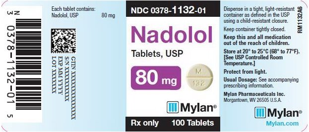 Nadolol Tablets 80 mg Bottle Label