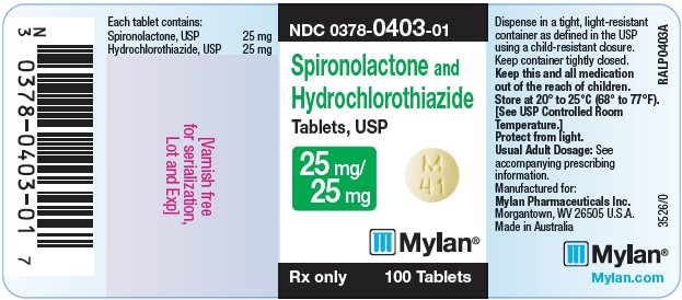 Spironolactone and Hydrochlorothiazide Tablets, USP 25 mg/25 mg Bottle Label