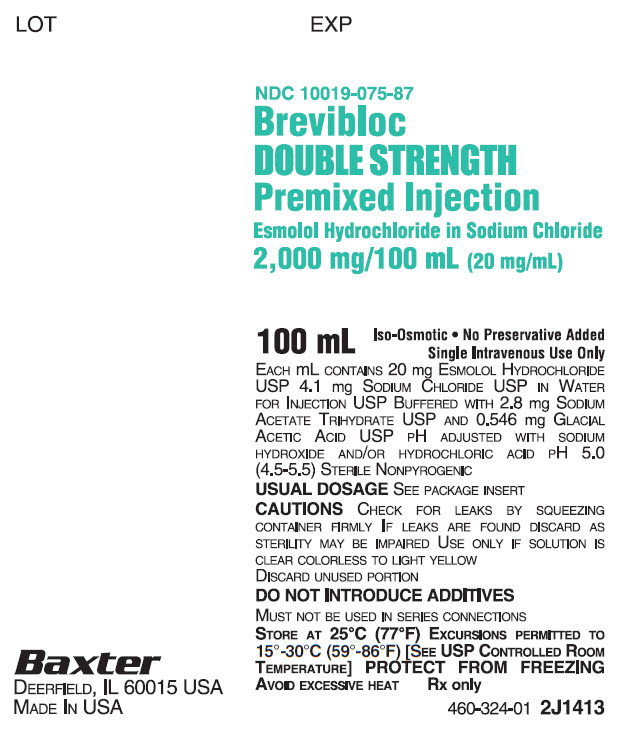 Brevibloc Representative Container Label NDC 10019-075-87