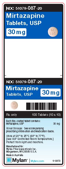Mirtazapine 30 mg Tablets Unit Carton Label