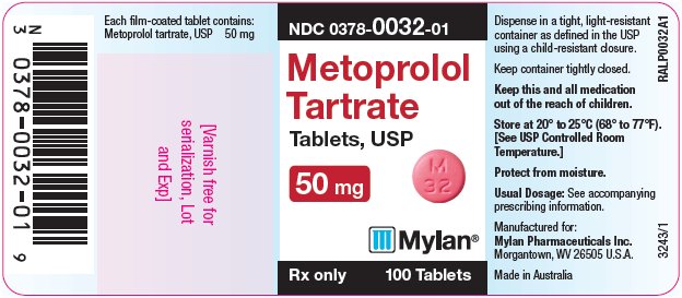 Metoprolol Tartrate 50 mg Bottle Label