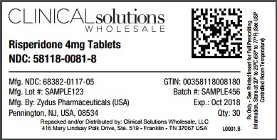 Risperidone 4mg tablet 30 count blister card