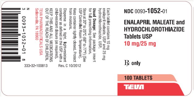 Enalapril Maleate and Hydrochlorothiazide Tablets USP 10 mg/25 mg, 100s Label