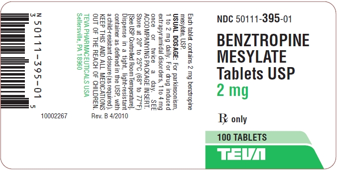  Benztropine Mesylate Tablets USP, 2 mg 100s Label