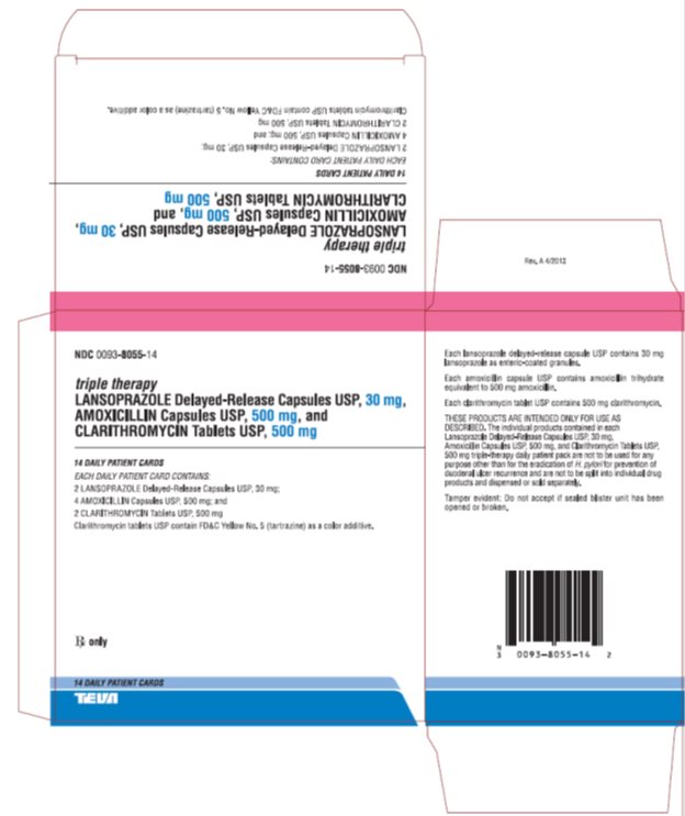 Triple Therapy Lansoprazole Delayed-Release Capsules USP, 30 mg, Amoxicillin Capsules USP, 500 mg, and Clarithromycin Tablets USP, 500 mg; 14s Carton, Part 1 of 2