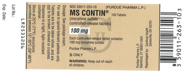 MS Contin 100 mg Label