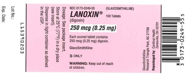 Lanoxin 250 mcg label