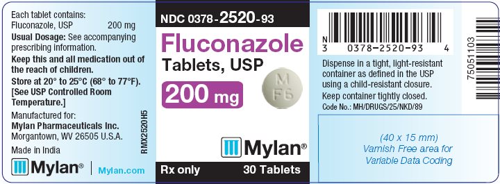 Fluconazole Tablets, USP 200 mg Bottle Label