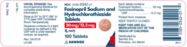 20 mg/12.5 mg x 100 Tablets