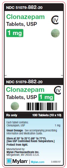 Clonazepam 1 mg Tablets Unit Carton Label