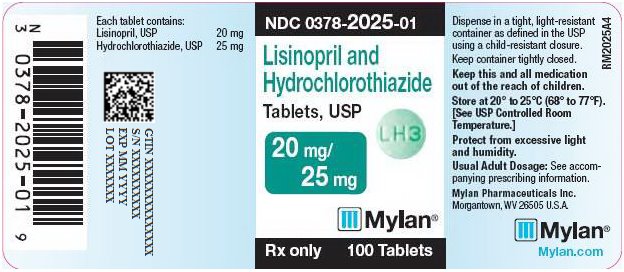 Lisinopril and Hydrochlorothiazide Tablets, USP 20 mg/25 mg