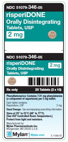 Risperidone Orally Disintegrating 2 mg Tablets Unit Carton Label