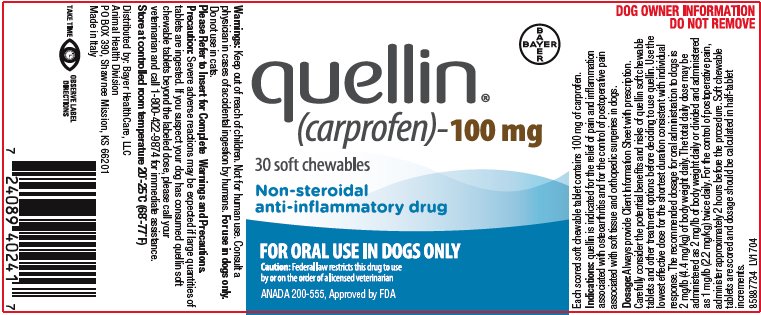 Quellin (carprofen) 100 mg 30 Count Label