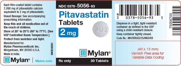Pitavastatin Tablets 2 mg Bottle Label