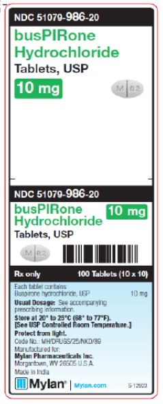 Buspirone Hydrochloride 10 mg Tablets, USP Unit Carton Label