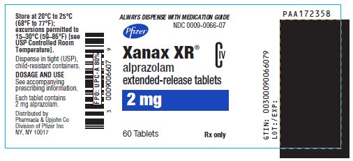 Xanax XR 2 mg container label