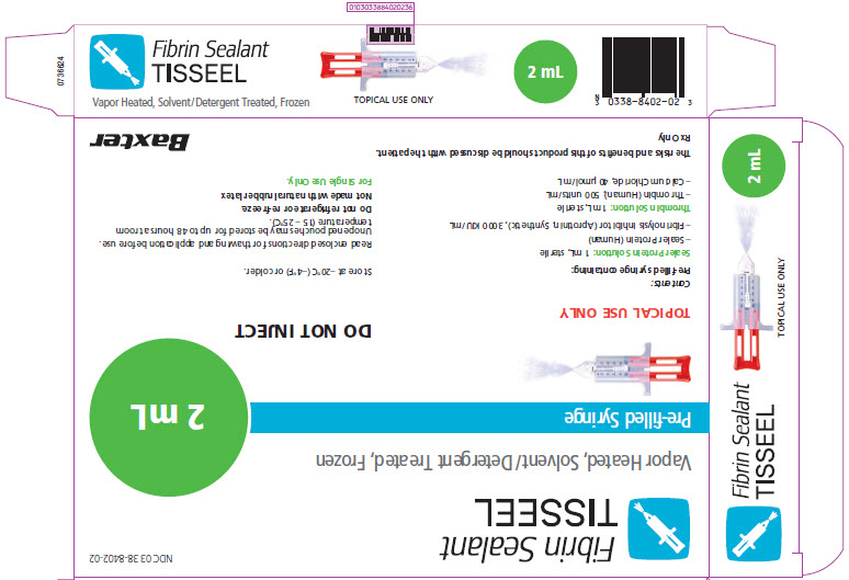 Tisseel Frozen 2mL Representative Carton Label  1 of 2  NDC 0338-8402-02
