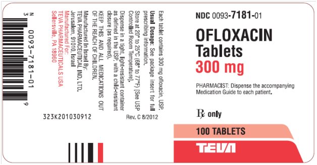 Ofloxacin Tablets 300 mg, 100s Label