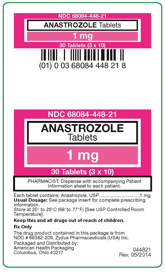 Anastrozole Tablets 1 mg label