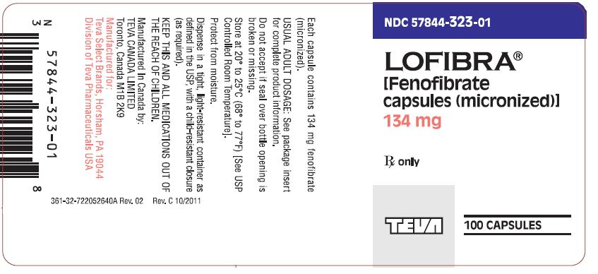 Lofibra® (fenofibrate capsules [micronized]) 134 mg, 100s Label