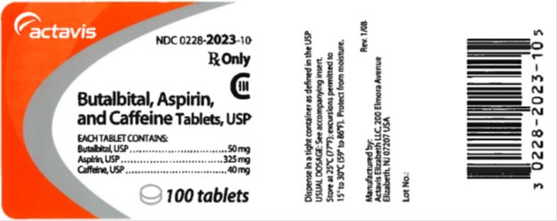 Butalbital, Aspirin, and Caffeine Tablets USP 50 mg/325 mg/40 mg CIII, 100s Label