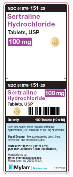 Sertraline Hydrochloride 100 mg Tablets Unit Carton Label