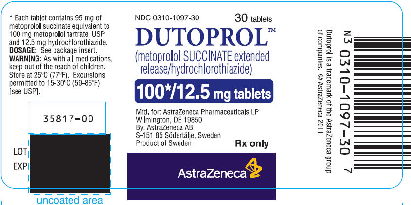 DUTOPROL 100/12.5 mg tablets Bottle Label 30 tablets