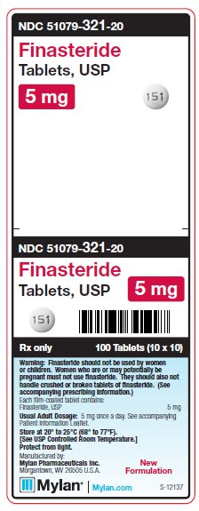 Finasteride 5 mg Tablets Unit Carton Label