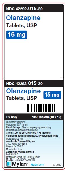 Olanzapine 15 mg Tablets Unit Carton Label
