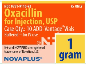 Oxacillin for Injection 1 gram Label