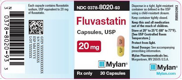 Fluvastatin Capsules 20 mg Bottle Label