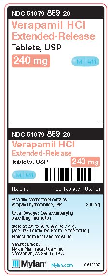 Verapamil HCl Extended-Release 240 mg Tablets Unit Carton Label