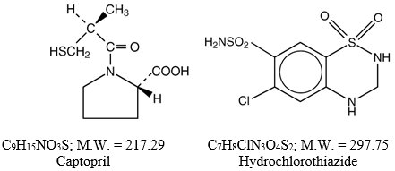Captopril and Hydrochlorothiazide Structural Formula