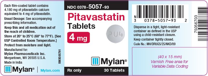 Pitavastatin Tablets 4 mg Bottle Label