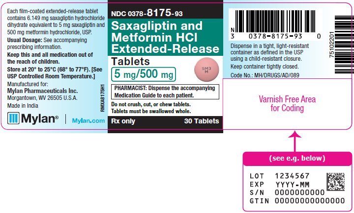 Saxagliptin and Metformin HCl Extended-Release Tablets 5 mg/500 mg Bottle Label