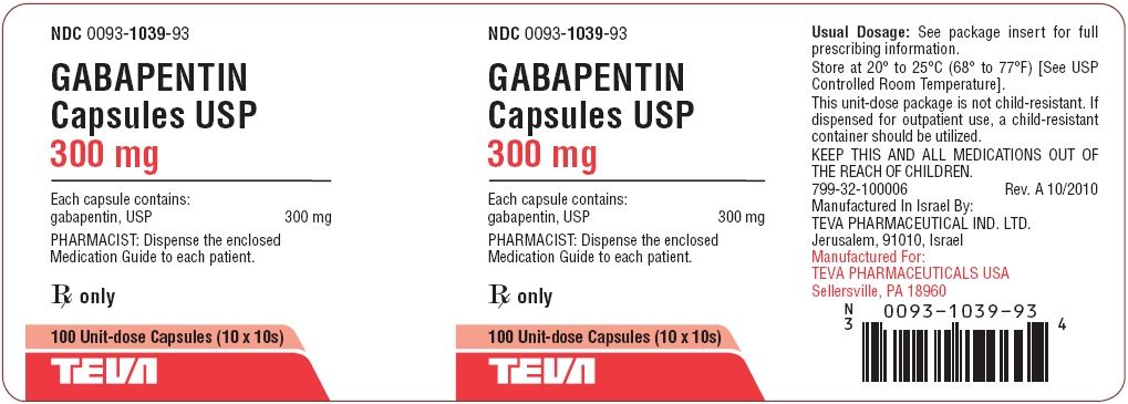 Gabapentin Capsules USP 300 mg 100s Box