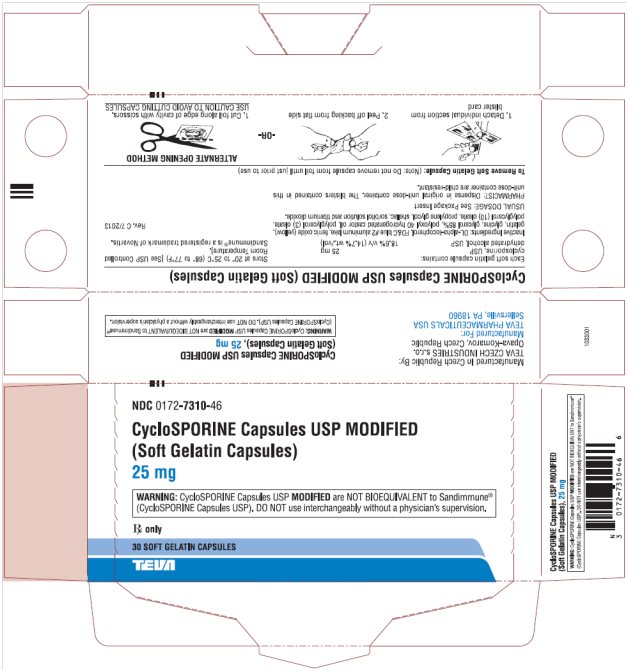 Cyclosporine Soft Gelatin Capsules USP Modified 25 mg, 30s Carton
