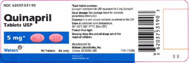Quinapril Tablets USP 5 mg, 90s Label