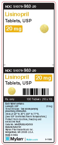 Lisinopril 20 mg Tablets Unit Carton Label