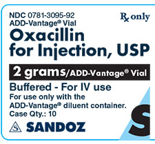 Oxacillin for Injection 2 gram Label