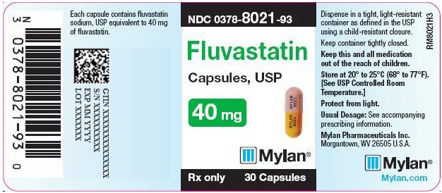 Fluvastatin Capsules 40 mg Bottle Label