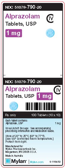 Alprazolam 1 mg Tablets C-IV Unit Carton Label