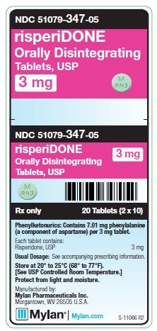 Risperidone Orally Disintegrating 3 mg Tablets Unit Carton Labels