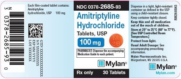 Amitriptyline Hydrochloride Tablets 100 mg Bottle Label
